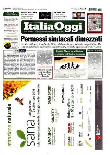 Italia oggi : quotidiano di economia finanza e politica